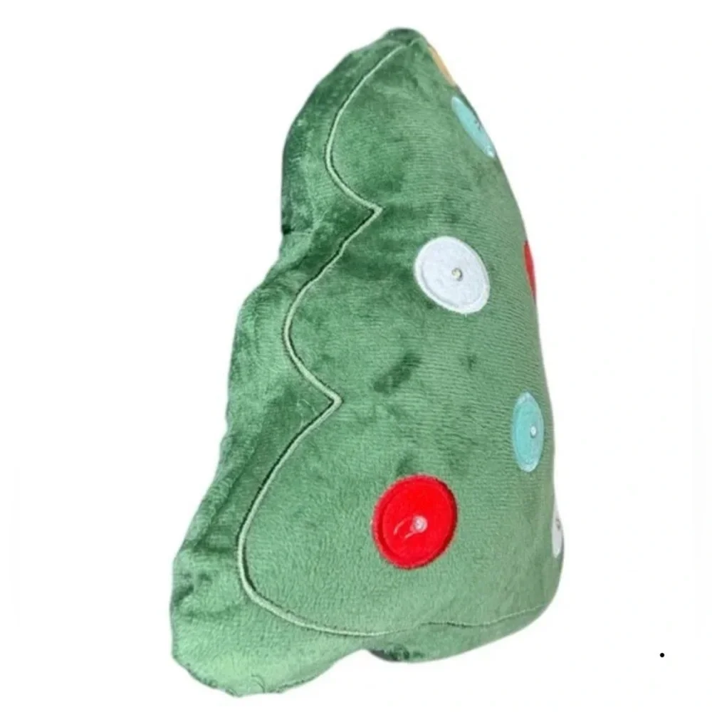 NEW! TWO (2) Bullseye Playground Christmas Tree Light Up Plush Throw Pillows-NWT